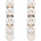 14 Karat White Gold Cultured Freshwater Pearl 15.5 mm Huggie Hoop Earrings