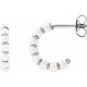 14 Karat White Gold Cultured Freshwater Pearl Hoop Earrings