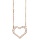 14 Karat Rose Gold 0.37 Carat Lab Grown Diamond Heart 16 inch Necklace