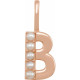14 Karat Rose Gold Cultured White Pearl Initial B Charm
