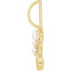 14 Karat Yellow Gold Cultured White Pearl Initial C Charm