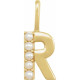 14 Karat Yellow Gold Cultured White Pearl Initial R Charm