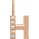 14 Karat Rose Gold Cultured White Pearl Initial H Charm