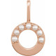 14 Karat Rose Gold Cultured White Pearl Initial O Charm