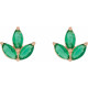 14 Karat Rose Gold Natural Emerald Cluster Earrings