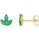 14 Karat Yellow Gold Natural Emerald Cluster Earrings