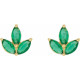 14 Karat Yellow Gold Natural Emerald Cluster Earrings