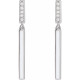 14 Karat White Gold .06 Carat Natural Diamond and White Enamel Bar Earrings