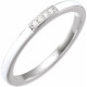 White Gold Ring 14 Karat .03 Carat Natural Diamond and White Enamel Stackable Ring
