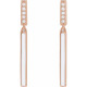 14 Karat Rose Gold .06 Carat Natural Diamond and White Enamel Bar Earrings