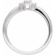 White Gold Ring 14 Karat .08 Carat Natural Diamond and White Enamel Ring