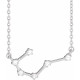 14K White 0.12 Carat Natural Diamond Cancer 16 inch Necklace