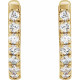 14 Karat Yellow Gold 0.16 Carat Natural Diamond Hoop Earrings