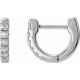 14 Karat White Gold 0.13 Carat Natural Diamond Hoop Earrings