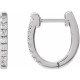 Sterling Silver 0.16 Carat Natural Diamond Hoop Earrings