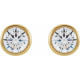 14 Karat Yellow Gold 4 mm Round 0.50 Carat Lab Grown Diamond Earrings