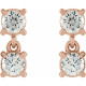 14 Karat Rose Gold 0.50 Carat Lab Grown Diamond  Two Stone Earrings