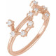 Rose Gold 14 Karat 0.20 Carat Natural Diamond Scorpio Constellation Ring