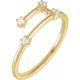 Yellow Gold Ring 14 Karat 0.10 Carat Natural Diamond Aries Constellation Ring