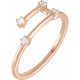 Rose Gold 14 Karat 0.10 Carat Natural Diamond Aries Constellation Ring