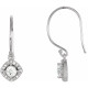 14 Karat White Gold 0.75 Carat Diamond Earrings.