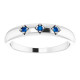 White Gold Ring 14 Karat Natural Blue Sapphire Stackable Ring