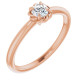 Rose Gold 14 Karat 0.20 Carat Natural Diamond Solitaire Rope Ring