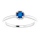 Platinum Natural Blue Sapphire Solitaire Rope Ring