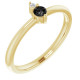 Yellow Gold Ring 14 Karat Natural Black Onyx and .015 Carat Natural Diamond Ring