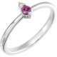 Sterling Silver Natural Pink Sapphire and .015 Carat Natural Diamond Ring