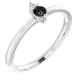 Platinum Natural Black Onyx and .015 Carat Natural Diamond Ring