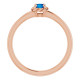 Rose Gold 14 Karat Lab Grown Blue Sapphire Solitaire Rope Ring