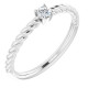 Platinum 0.10 Carat Natural Diamond Solitaire Rope Ring