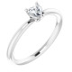 White Gold Ring 14 Karat Natural White Sapphire Heart Solitaire Ring