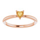 Rose Gold 14 Karat Natural Citrine Solitaire Ring