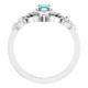 Platinum Natural Aquamarine Vintage Inspired Ring