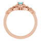 Rose Gold 14 Karat Natural Aquamarine Vintage Inspired Ring