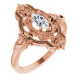 Rose Gold 14 Karat  Lab Grown Moissanite Vintage-Inspired Ring