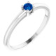 White Gold Ring 14 Karat Natural Blue Sapphire Ring