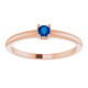 Rose Gold 14 Karat Natural Blue Sapphire Ring