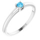 Platinum Natural Swiss Blue Topaz Gemstone Ring