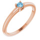 Rose Gold 14 Karat Natural Sky Blue Topaz Gemstone Ring