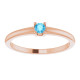 Rose Gold 14 Karat Natural Swiss Blue Topaz Gemstone Ring