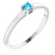 Platinum Natural Aquamarine Gemstone Ring