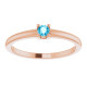 Rose Gold 14 Karat Natural Aquamarine Gemstone Ring