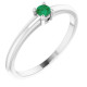 Sterling Silver Natural Emerald Gemstone Ring
