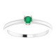 Sterling Silver Natural Emerald Gemstone Ring