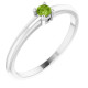 Platinum Natural Peridot Gemstone Ring