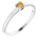 Platinum Natural Citrine Gemstone Ring