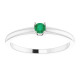 Platinum Natural Emerald Gemstone Ring